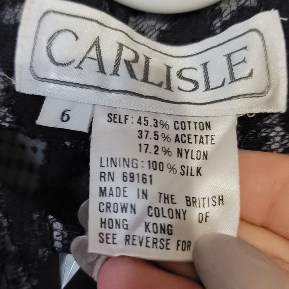 CARLISLE Vintage Foral Lace & Silk Dress Jacket, Size 6 - Picture 7 of 12